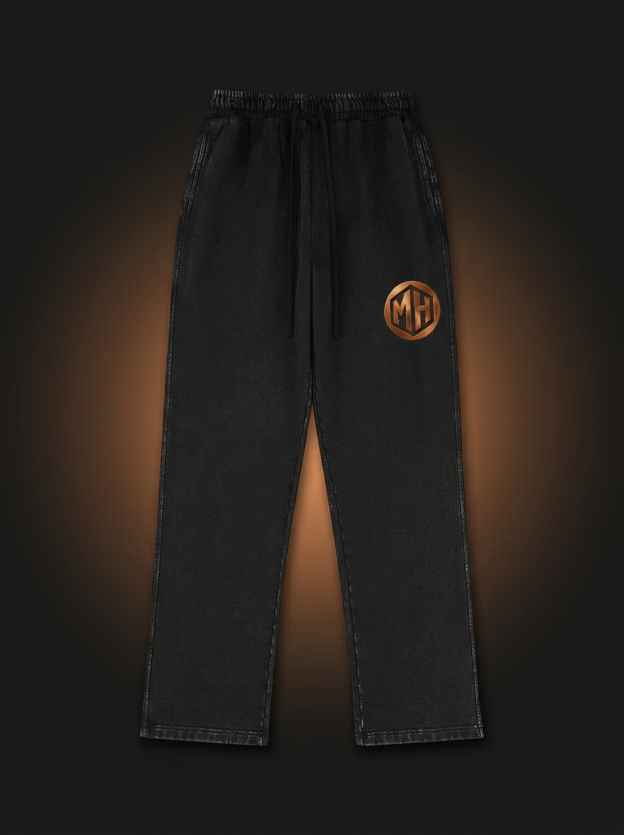 Alternate product view of MR. HAPPINESS "Mind Over Noise" Joggers in black